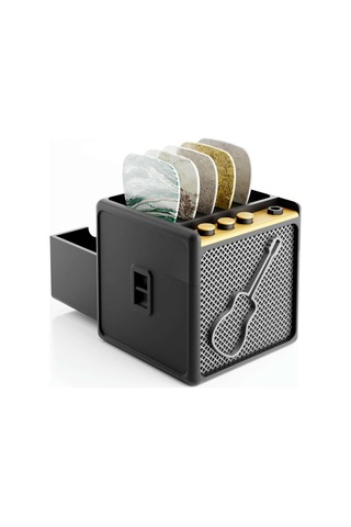 Qingmipy Siyah Pla Simülasyon Hoparlör Gitar Pena Saklama Kutusu Masaüstü Dekoratif Hediyelik Aksesuar 5x5x5 Cm