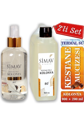 Simav Synaus Kestane Özlü ve Termal Sulu Kolonya 2'li Set 900 ML + 200 ML