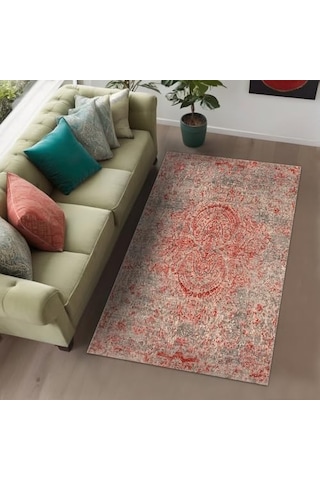 Kadife Kaymaz Pamuk Tabanlı Yıkanabilir Antibakteriyel Salon Halısı 100x150 Diğer