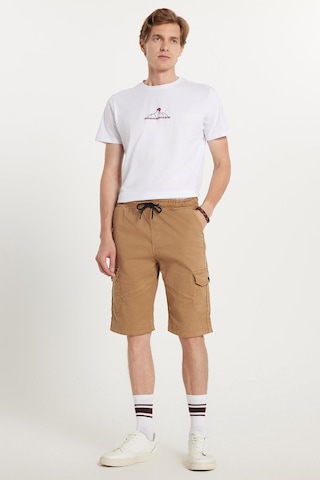 Tudors Erkek Relax Fit Rahat Kesim %100 Pamuk Kargo Cep Camel Kapri Şort-35403 CAMEL