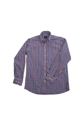 Giant Erkek Uzun Kol Kareli Gömlek - Minimalist Stil Bordo