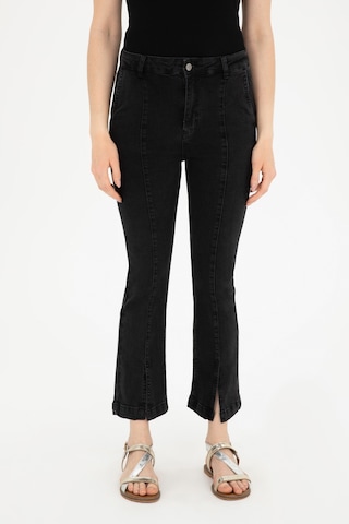 U.S. Polo Assn. Kadın Siyah Skinny Flare Cropped Fit Jean Pantolon 50282739-DN0027