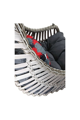 Drc Minderli Rattan Salıncak, Bahçe Salıncağı, Balkon Salıncağı, Rattan Kayık Salıncak Beyaz