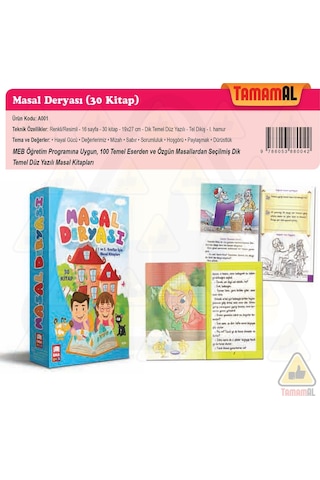 1 2 Sınıf Masal Deryası Öykü Hikaye Kitap Seti Dik Temel Harfler
