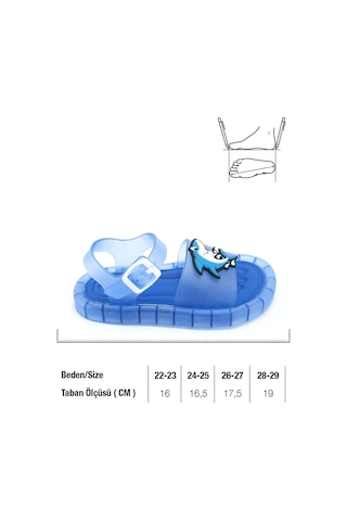 Gezer Erkek Çocuk Yazlık Airblow Bilekten Tokalı Ayarlanabilir Rahat Işıklı Taban Günlük Sandalet Mavi