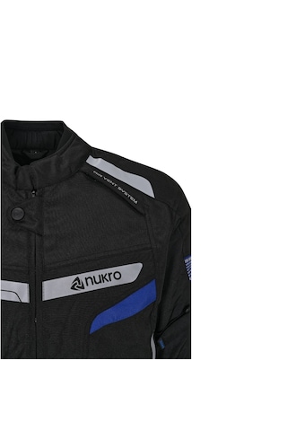 Nukrowear Stealth Pro Siyah-mavi 4 Mevsim Erkek Motosiklet Montu