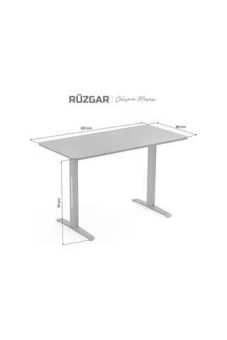 Rüzgar Çalışma Masası Siyah 100x60 Cm Çok Renkli