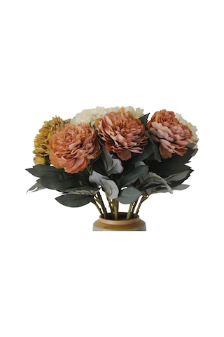 T.concept Dekoratif, Zarif Yapay Çiçek Pastel Turuncu Renk 66 Cm