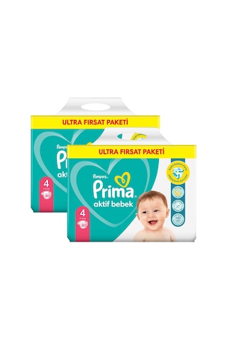 Prima Aktif Bebek 4 Beden Maxi Bebek Bezi Aylık Fırsat Paketi 160 Adet