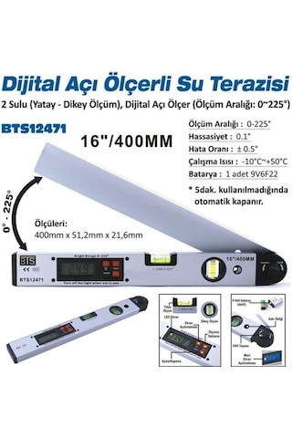 Bts Bts-12471 Dijital Açı Ölçerli Su Terazisi