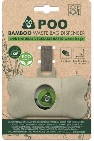 M-Pets Bamboo Tuvalet Poşet Kutusu ve 15 Rulolu Poşet