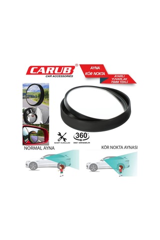 Carub Kör Nokta Ayna Yuvarlak 75 Mm Ayarlı Siyah Tekli Br0221233