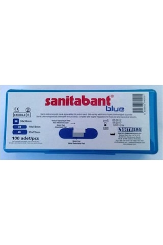 Sanitabant Mavi Metalli Yara Bandı 100 Adet