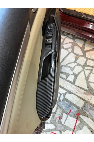 Honda Civic Fc5 Fk7 2017-2020 İç Kapı Kol Dayama Karbon Fiber Tam Set 4 Adet Ön 4 Adet Arka