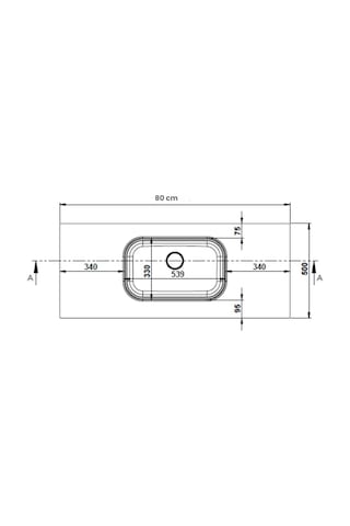 Real Stone Pure Etajerli 80x50 Antrasit Granit Banyo Lavabosu Antrasit