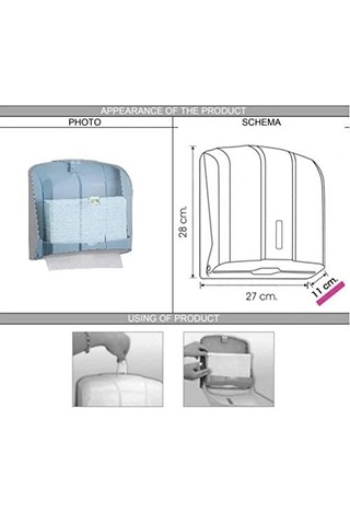 Vialli Kh 300t Z Katlı Kağıt Havlu Dispenseri - Şeffaf - Kapasite 300 Kağıt Sku: Smg8690010206954 Açık