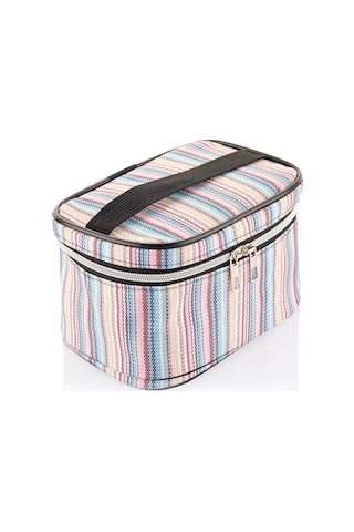 Ns Reliable Çizgili Seyahat Makyaj Çantası