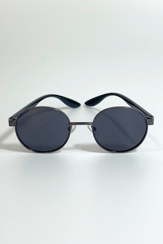 Unisex Polarize Yuvarlak Güneş Gözlüğü Gri Uv400 Korumalı Metalik 89559786