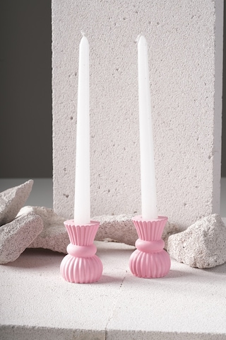 2li Şamdan Mumluk Set Pembe