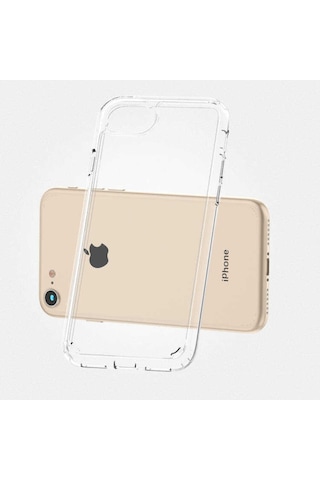 Apple Uyumlu iPhone 7 Kılıf Zore Coss Şeffaf Sert Silikon Kılıf Renksiz