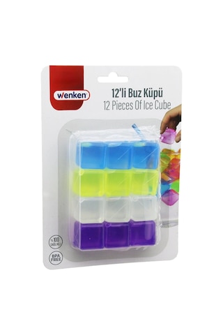 Buzküpü Hijyenik Ekolojik Sağlıklı Bpa Free Soğutucu Su Dolu Şık Renkli Plastik 12'li Buz Küpü Seti Diğer