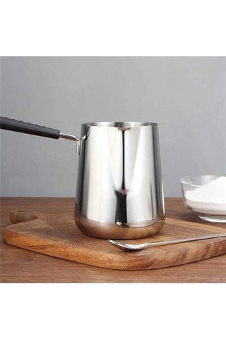 Flybuy Pratik Ölçekli Süt Tenceresi: Şurup Pişirme İçin Mükemmel Gümüş Gümüş, Paslanmaz Çelik, Evrensel Kullanım Gümüş