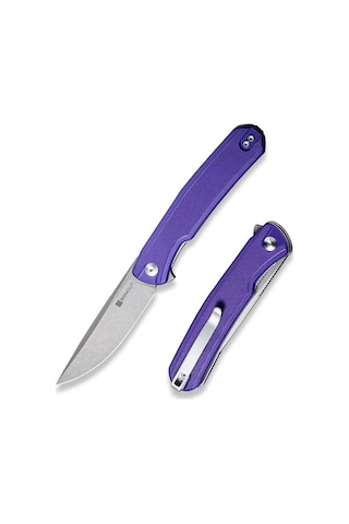 Sencut Scitus Flipper Knife Purple G10 Handle Kamp Çakı Mor