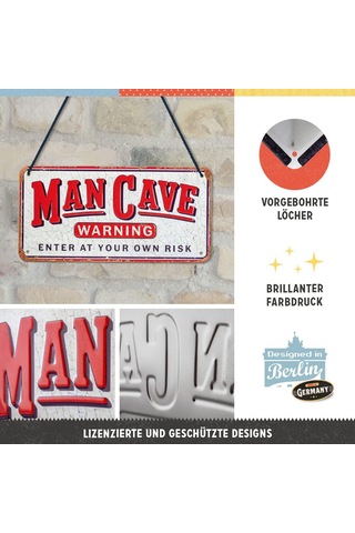 Nostalgic-art Retro Asma Tabela, Man Cave Warning Erkekler İçin Hediye Fikri, Metal, Dekorasyon İçin Vintage Tasar