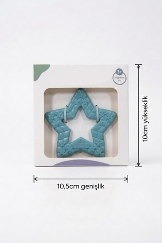 Tr Yıldız Şekilli Diş Kaşıyıcı, Bpa İçermeyen, Kabartılı, Pastel Turkuaz, 3+ Ay Genel