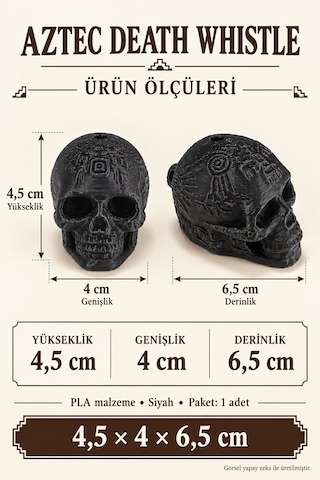 Aztek Mayan Ölüm Islığı Düdüğü Fonksiyonel - Aztec Death Whistle