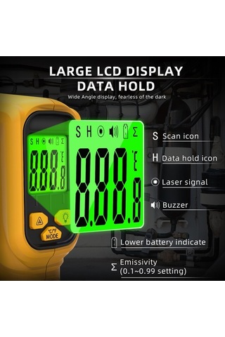 Supermarket1 Bsıde-h2 Lazerli Termometre -50 C İle 530 C Aralığında Hassas Ölçüm