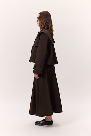 Cep Detaylı Geniş Etek Kahverengi Kahverengi