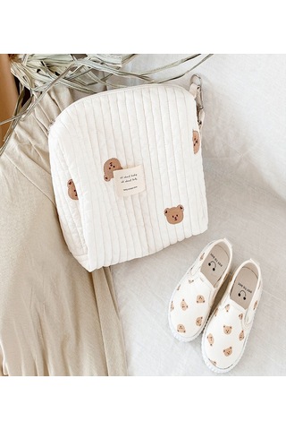 Spot Koreli İns2021 Yeni Fermuarlı Nakış Pamuklu Anne Çantası Bebek Puset Asma Çantası Bebek Bez Çantası Çoklu Ayı Anne Çantası Çok Renkli