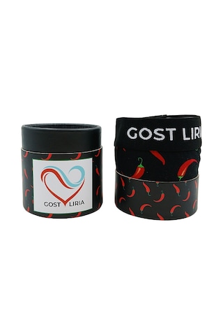 Gost Liria - Pepper Desenli Erkek Boxer Siyah