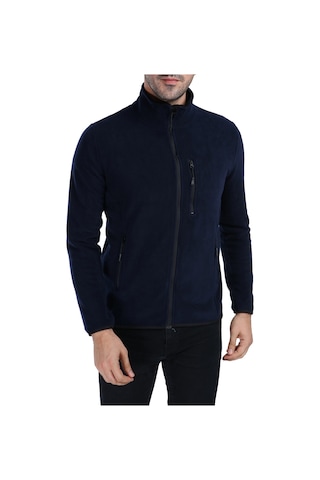 Ghassyco. Erkek Tam Fermuarlı Polar Ceket Açık Haki