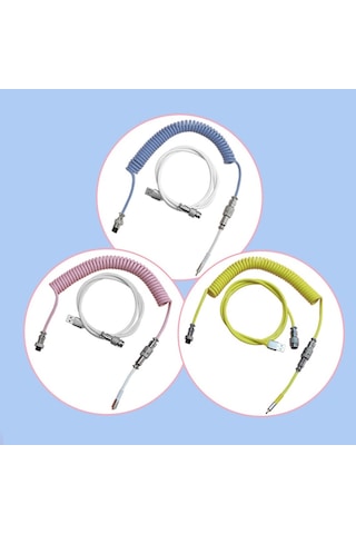 Sones Ajazz Al60 Usb - Type-c/usb-c Klavye Uzatma Hattı Tek Delikli Konnektör, Kablo Uzunluğu: 2,3 M Gök Mavisi