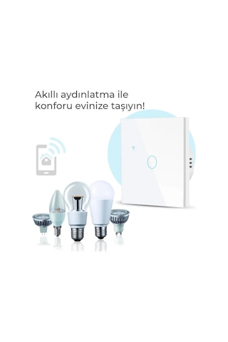 Tuya Wifi Akıllı Tek Kanal Dokunmatik Anahtar