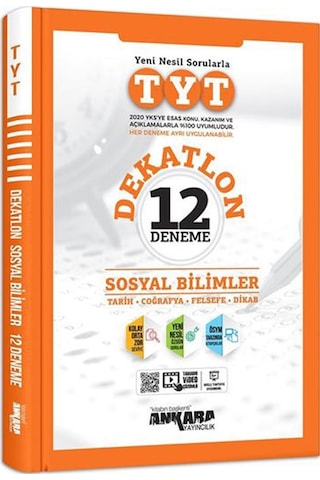 TYT Sosyal Bilimler Dekatlon Denemeleri ( 12 Adet ) - Ankara Yayıncılık
