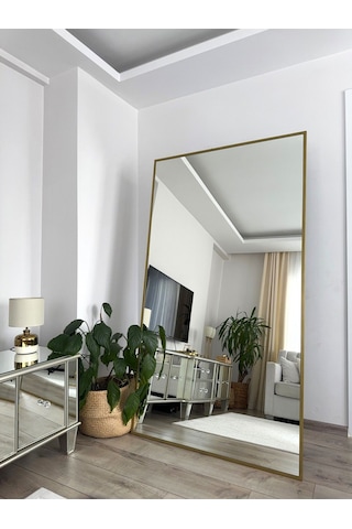 Effe Gold Metal Çerçeveli 180x100 Cm Ayaklı Boy Aynası