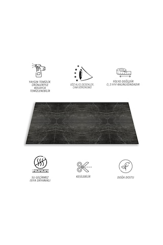 Tink Kendinden Yapışkanlı Mermer Desenli Panel Belgıum Black Desen 82x122 Cm 1 M2 1 Adet