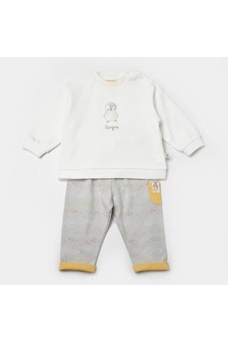 Biorganic Penguin Club 2'li Bebek Takım 59809 Ekru - Gri