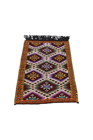 Kilim Antik El Dokuma Yün Çumra Yörük Kilimi 0087 - Yeni - Çok Renkli
