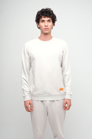 Beord Taş %100 Pamuk Bisiklet Yaka Sweatshirt Bss1-138