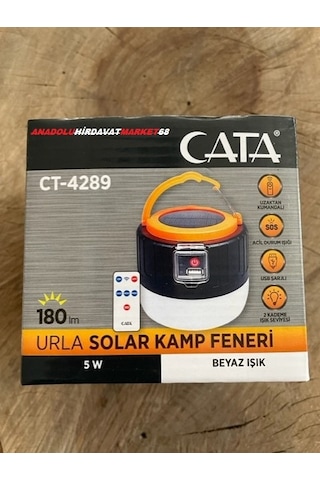 Cata Solar Kamp Lambası Şarjlı Gemi Lambası Kumandalı 10saat