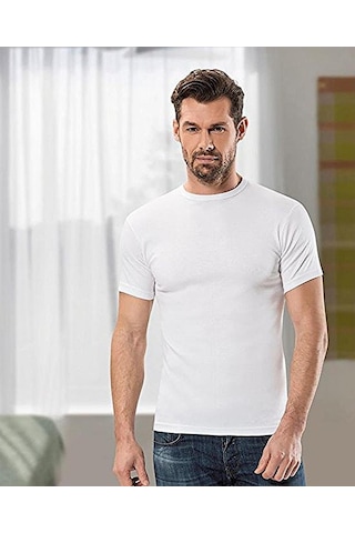 Anıt 1107 Erkek Ribana Sıfır Yaka Kollu Fanila Renkli 6'Lı