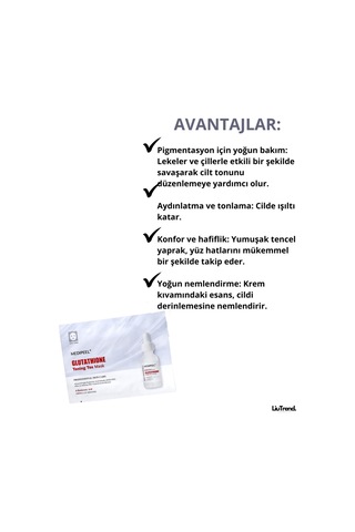 Medipeel Glutathione Toning Tox Mask 25 Ml 5 Adet Beyazlatıcı Tonik Yüz Maskesi