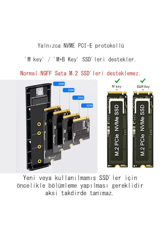 Cr34 10 Gbps Harddisk Kutusu Nvme M.2 Ssd Pcı-e Otg Çevirici Adaptör Usb 3.1 Type-c Gen2