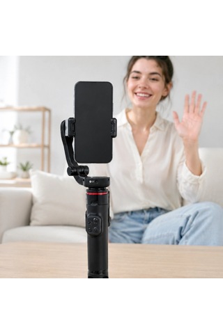 Aı Yüz Takipli Gimbal Selfie Stick Bluetooth Kumandalı Teleskopik Tripod