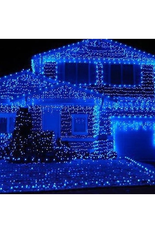 Profesyonel Ip44 Dış Mekan Işığı 10 Metre Mavi Led Işık Su Geçirmez Sabit Yanar 100 Ledli Eklemeli Gün Işığı