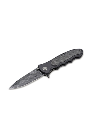 Böker Manufaktur Solingen Leopard-Damascus III Collection Kamp Çakı Gümüş - Siyah